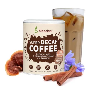 Supercoffee Decaf káva bez kofeinu balení s ingrediencemi