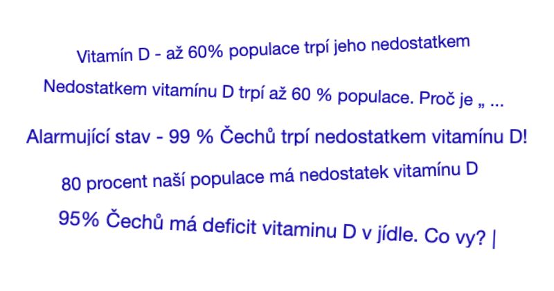 nedostatek vitamínu D v Česku